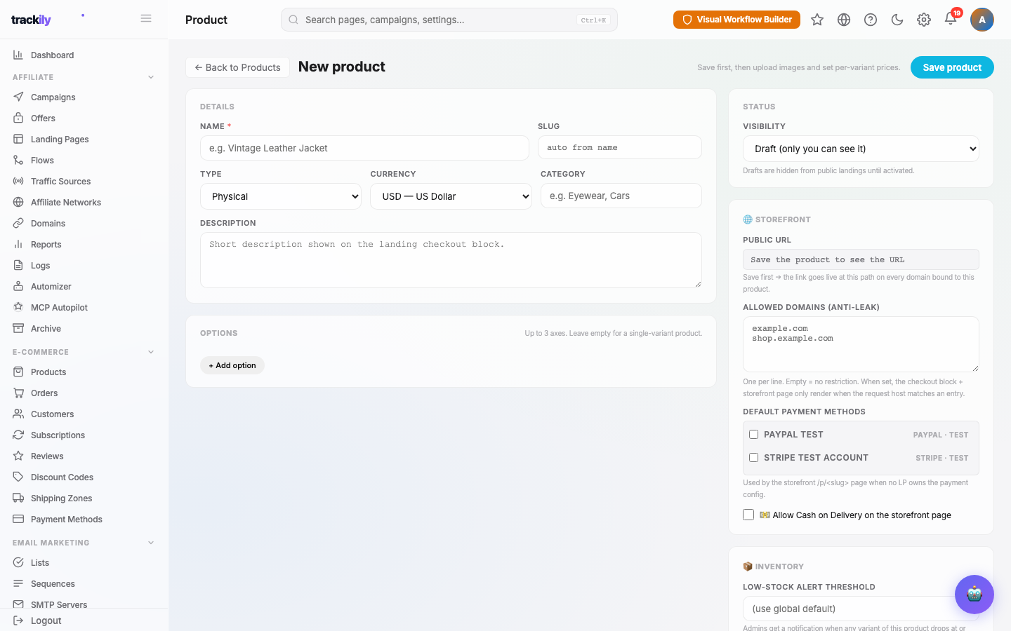 Native product add